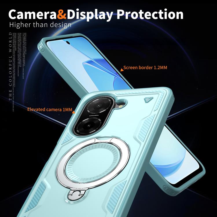 For Redmi A5 4G 171.7mm / Poco C71 PC Hybrid TPU Armor MagSafe Ring Holder Phone Case