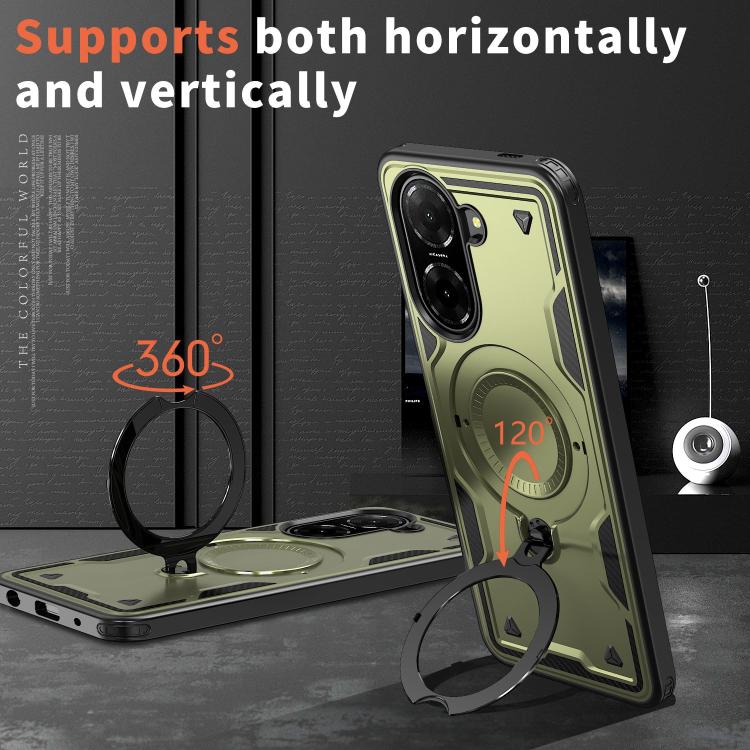 For Redmi A5 4G 171.7mm / Poco C71 PC Hybrid TPU Armor MagSafe Ring Holder Phone Case