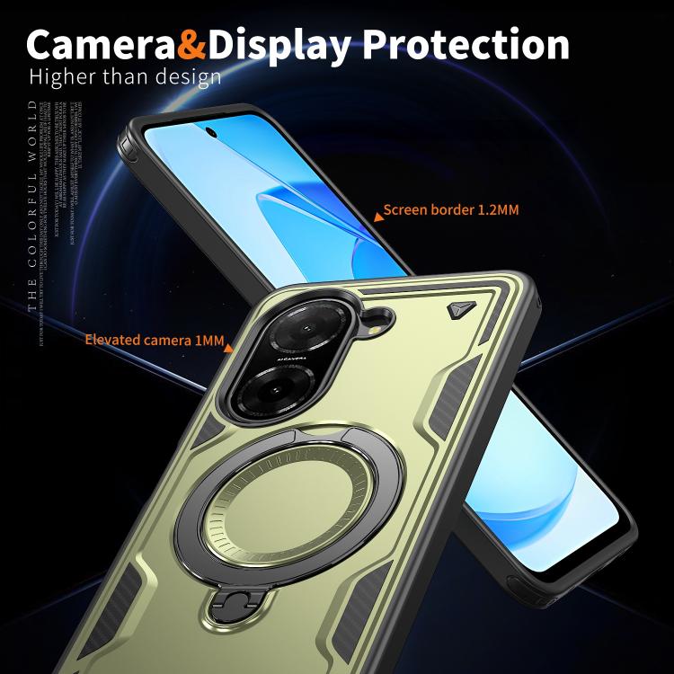 For Redmi A5 4G 171.7mm / Poco C71 PC Hybrid TPU Armor MagSafe Ring Holder Phone Case
