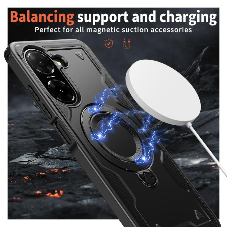 For Redmi A5 4G 171.7mm / Poco C71 PC Hybrid TPU Armor MagSafe Ring Holder Phone Case