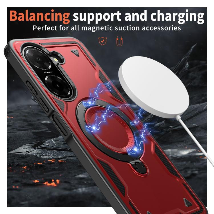 For Redmi A5 4G 171.7mm / Poco C71 PC Hybrid TPU Armor MagSafe Ring Holder Phone Case