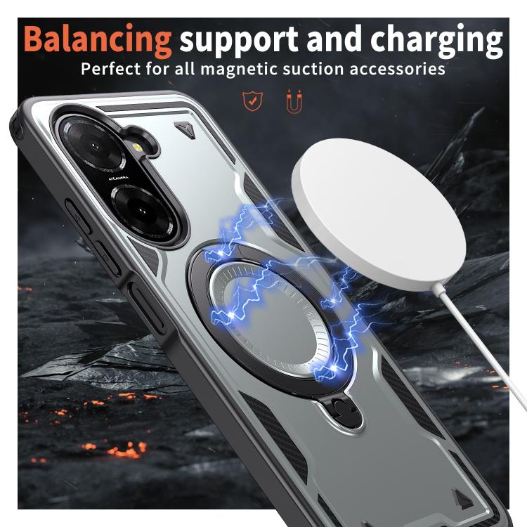 For Redmi A5 4G 171.7mm / Poco C71 PC Hybrid TPU Armor MagSafe Ring Holder Phone Case