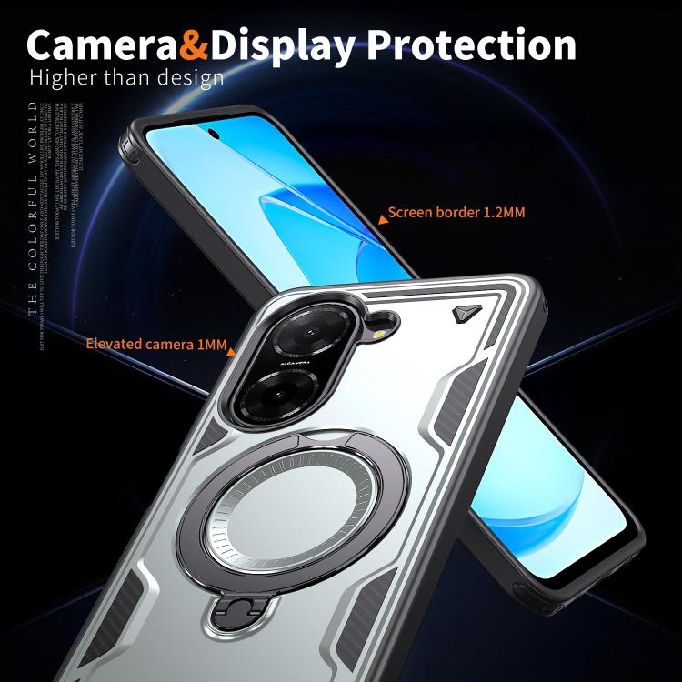 For Redmi A5 4G 171.7mm / Poco C71 PC Hybrid TPU Armor MagSafe Ring Holder Phone Case