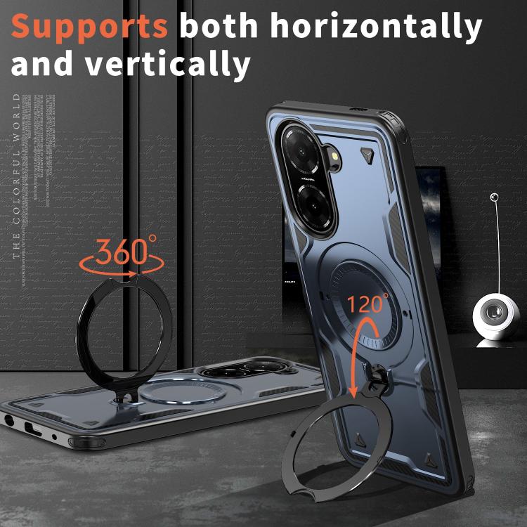 For Redmi A5 4G 171.7mm / Poco C71 PC Hybrid TPU Armor MagSafe Ring Holder Phone Case