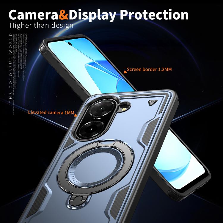 For Redmi A5 4G 171.7mm / Poco C71 PC Hybrid TPU Armor MagSafe Ring Holder Phone Case