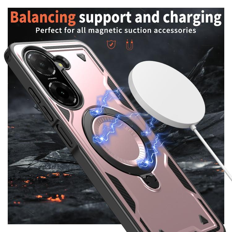 For Redmi A5 4G 171.7mm / Poco C71 PC Hybrid TPU Armor MagSafe Ring Holder Phone Case