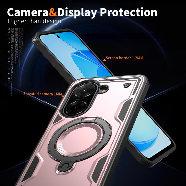 For Redmi A5 4G 171.7mm / Poco C71 PC Hybrid TPU Armor MagSafe Ring Holder Phone Case