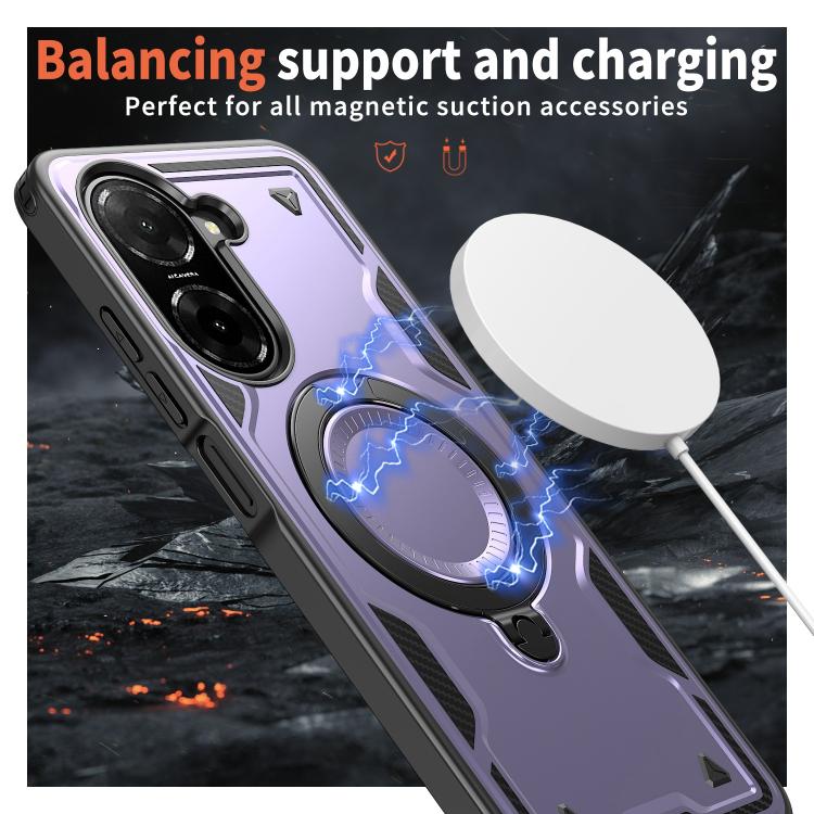 For Redmi A5 4G 171.7mm / Poco C71 PC Hybrid TPU Armor MagSafe Ring Holder Phone Case