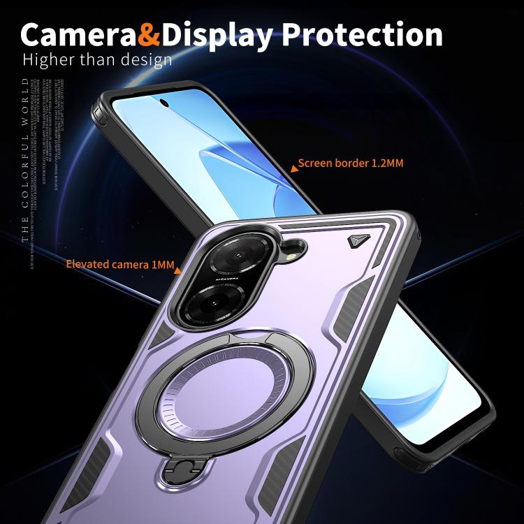 For Redmi A5 4G 171.7mm / Poco C71 PC Hybrid TPU Armor MagSafe Ring Holder Phone Case