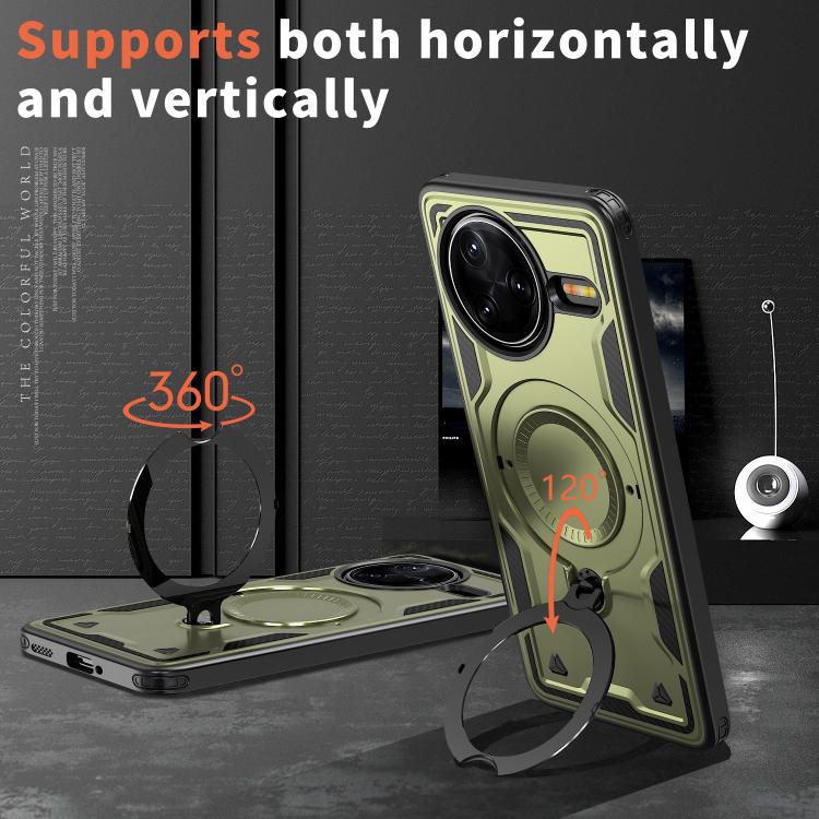 For Redmi K80 / K80 Pro PC Hybrid TPU Armor MagSafe Ring Holder Phone Case