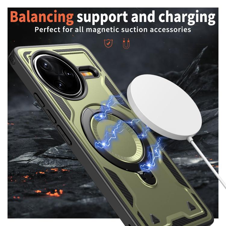 For Redmi K80 / K80 Pro PC Hybrid TPU Armor MagSafe Ring Holder Phone Case