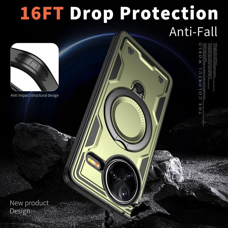 For Redmi K80 / K80 Pro PC Hybrid TPU Armor MagSafe Ring Holder Phone Case