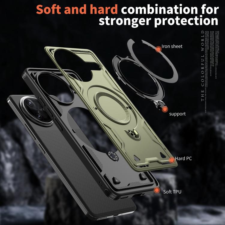 For Redmi K80 / K80 Pro PC Hybrid TPU Armor MagSafe Ring Holder Phone Case