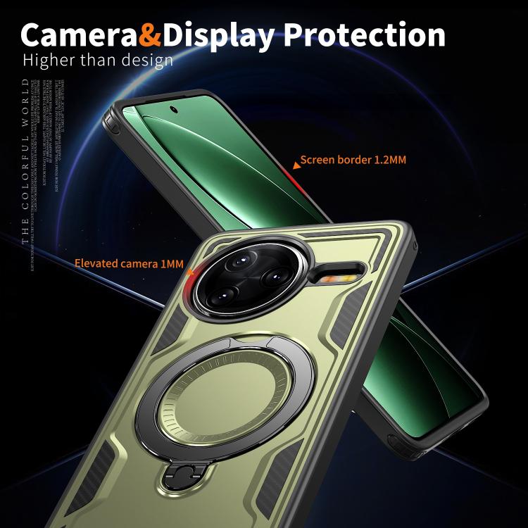 For Redmi K80 / K80 Pro PC Hybrid TPU Armor MagSafe Ring Holder Phone Case