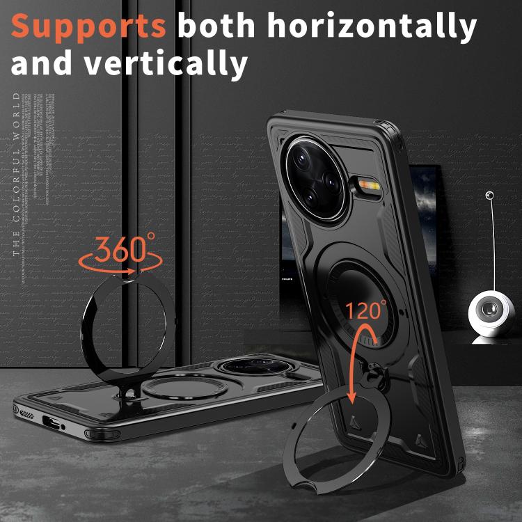 For Redmi K80 / K80 Pro PC Hybrid TPU Armor MagSafe Ring Holder Phone Case
