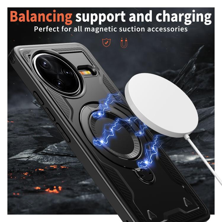 For Redmi K80 / K80 Pro PC Hybrid TPU Armor MagSafe Ring Holder Phone Case