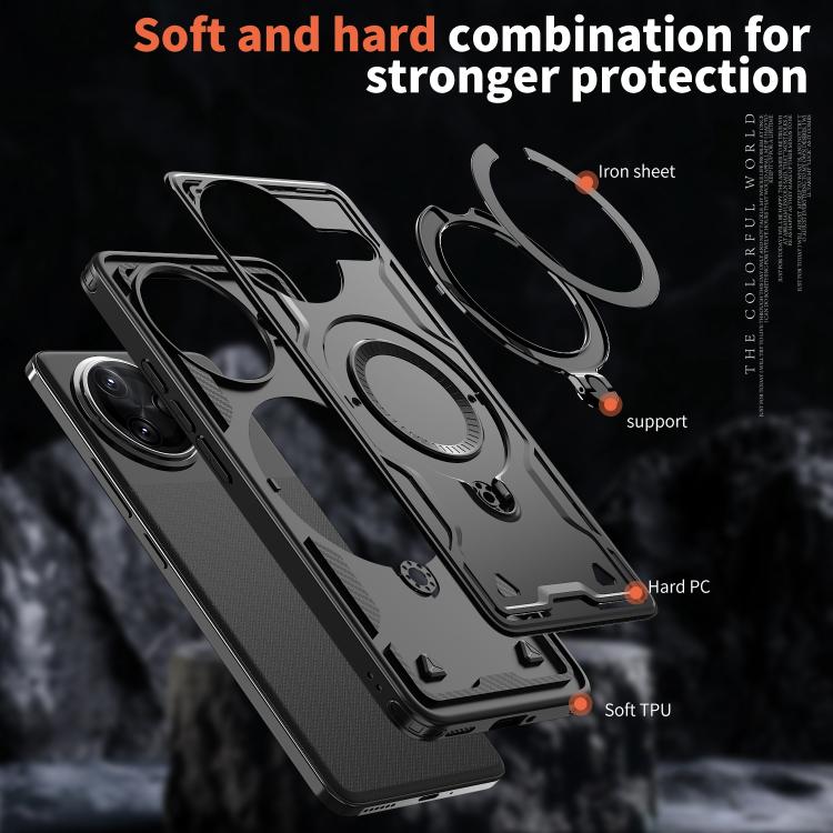 For Redmi K80 / K80 Pro PC Hybrid TPU Armor MagSafe Ring Holder Phone Case