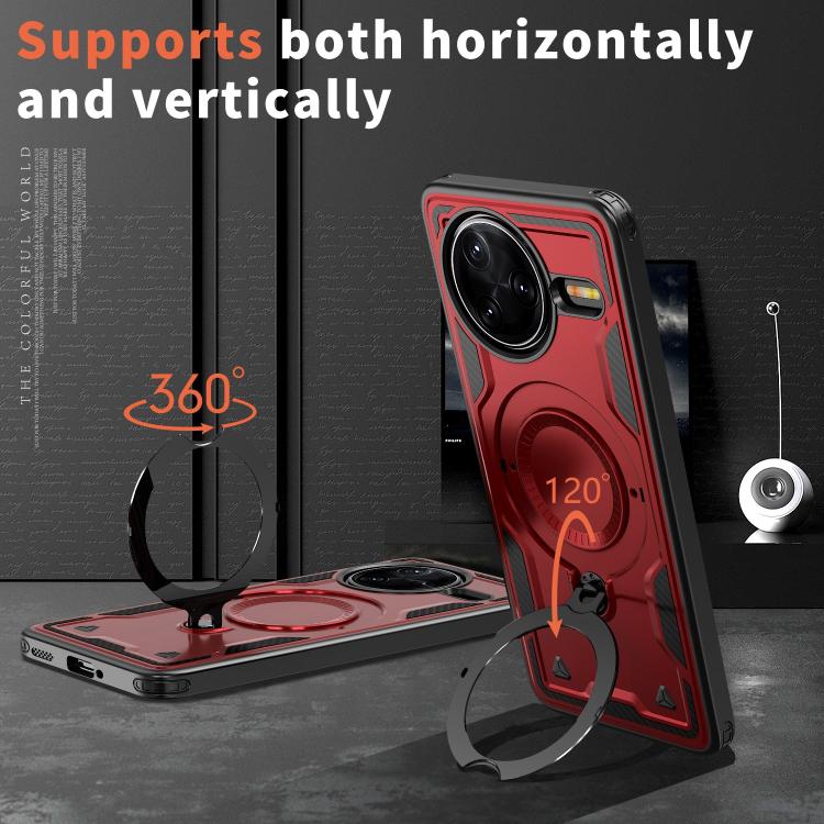 For Redmi K80 / K80 Pro PC Hybrid TPU Armor MagSafe Ring Holder Phone Case