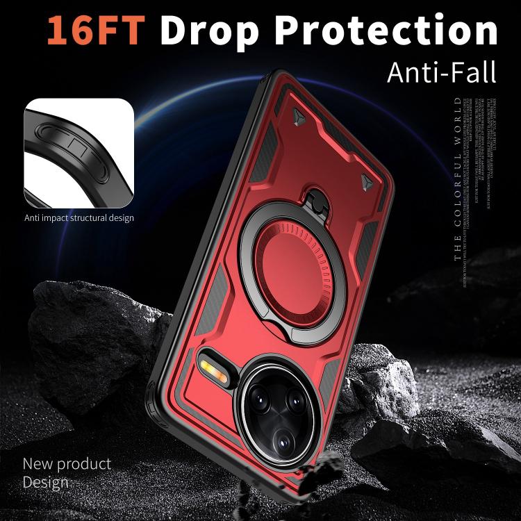 For Redmi K80 / K80 Pro PC Hybrid TPU Armor MagSafe Ring Holder Phone Case