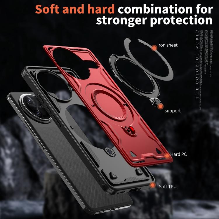 For Redmi K80 / K80 Pro PC Hybrid TPU Armor MagSafe Ring Holder Phone Case