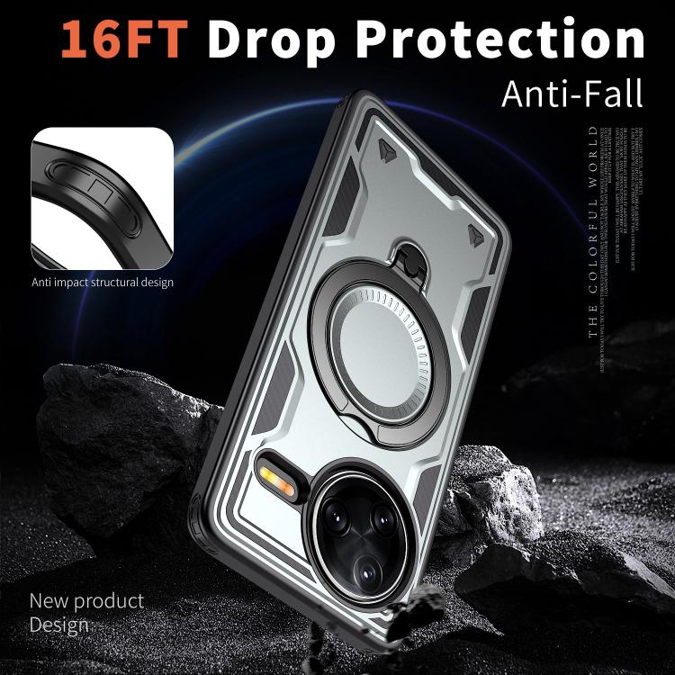For Redmi K80 / K80 Pro PC Hybrid TPU Armor MagSafe Ring Holder Phone Case