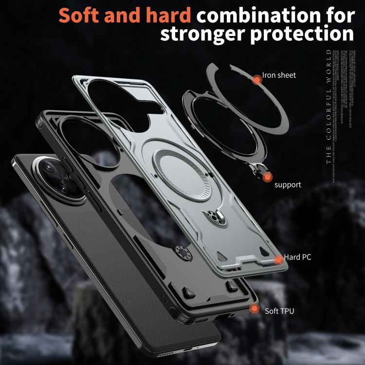 For Redmi K80 / K80 Pro PC Hybrid TPU Armor MagSafe Ring Holder Phone Case
