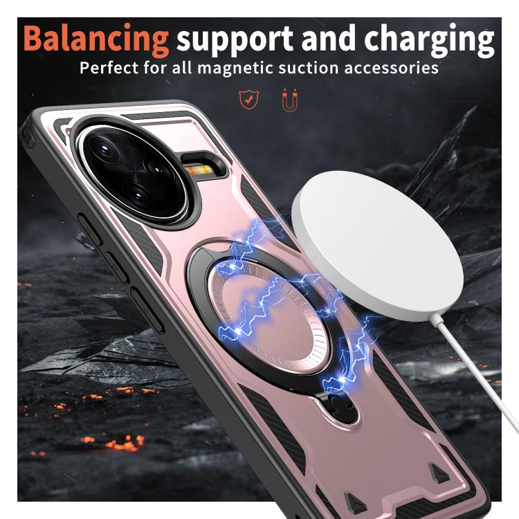 For Redmi K80 / K80 Pro PC Hybrid TPU Armor MagSafe Ring Holder Phone Case