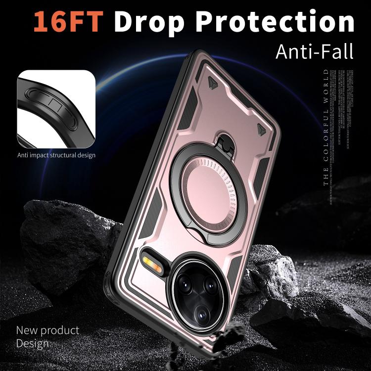 For Redmi K80 / K80 Pro PC Hybrid TPU Armor MagSafe Ring Holder Phone Case