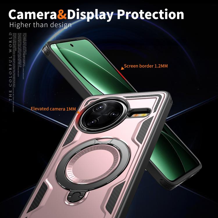 For Redmi K80 / K80 Pro PC Hybrid TPU Armor MagSafe Ring Holder Phone Case