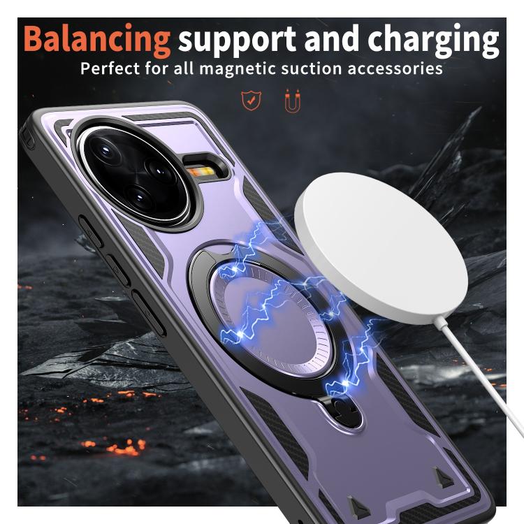 For Redmi K80 / K80 Pro PC Hybrid TPU Armor MagSafe Ring Holder Phone Case
