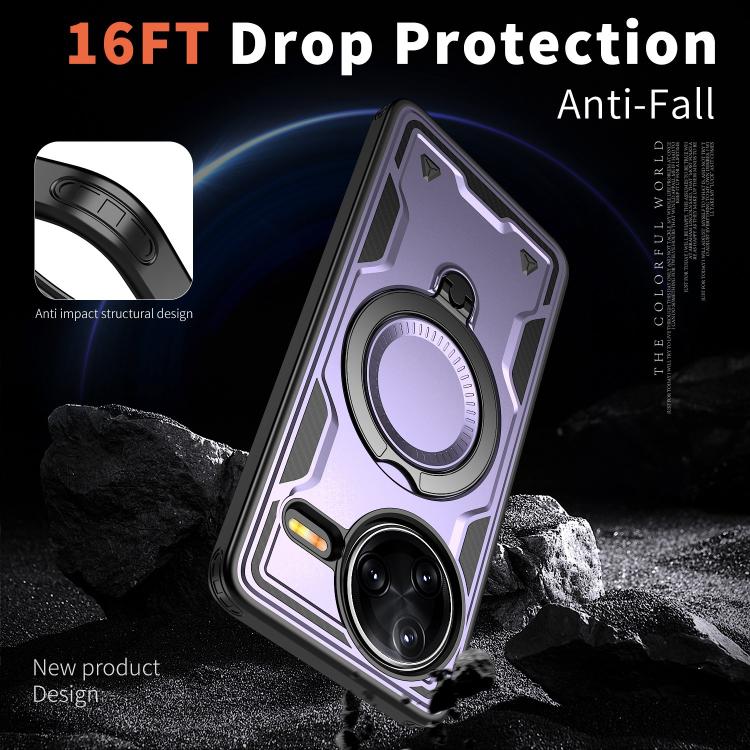For Redmi K80 / K80 Pro PC Hybrid TPU Armor MagSafe Ring Holder Phone Case