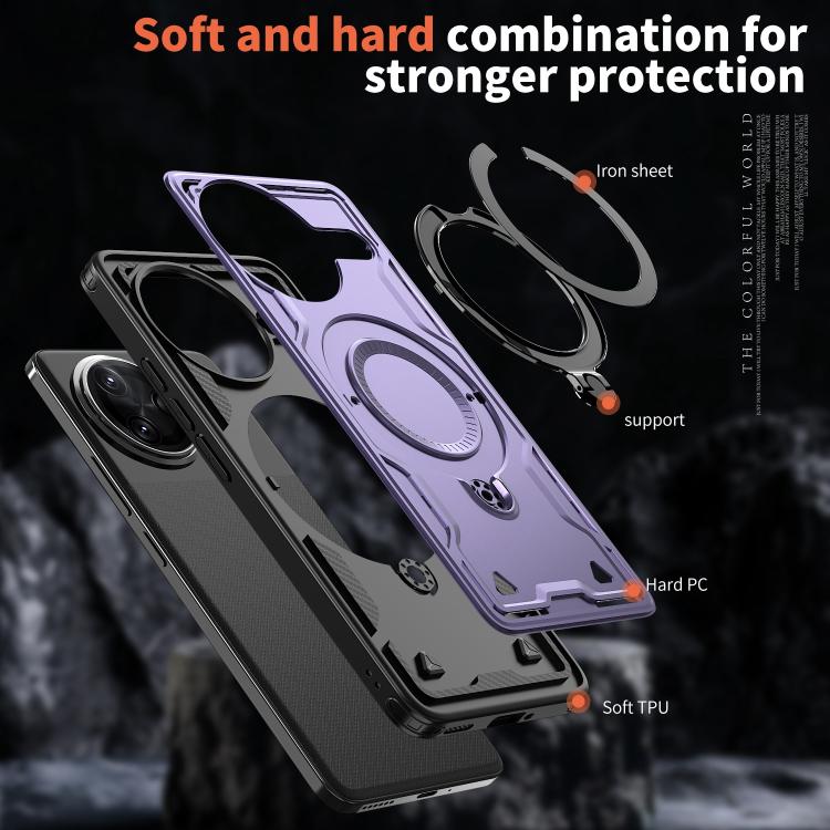 For Redmi K80 / K80 Pro PC Hybrid TPU Armor MagSafe Ring Holder Phone Case