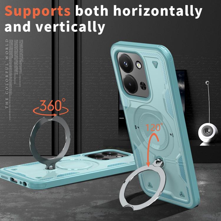 For Redmi 15C 4G / 5G EU 173mm PC Hybrid TPU Armor MagSafe Ring Holder Phone Case