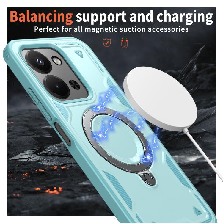 For Redmi 15C 4G / 5G EU 173mm PC Hybrid TPU Armor MagSafe Ring Holder Phone Case