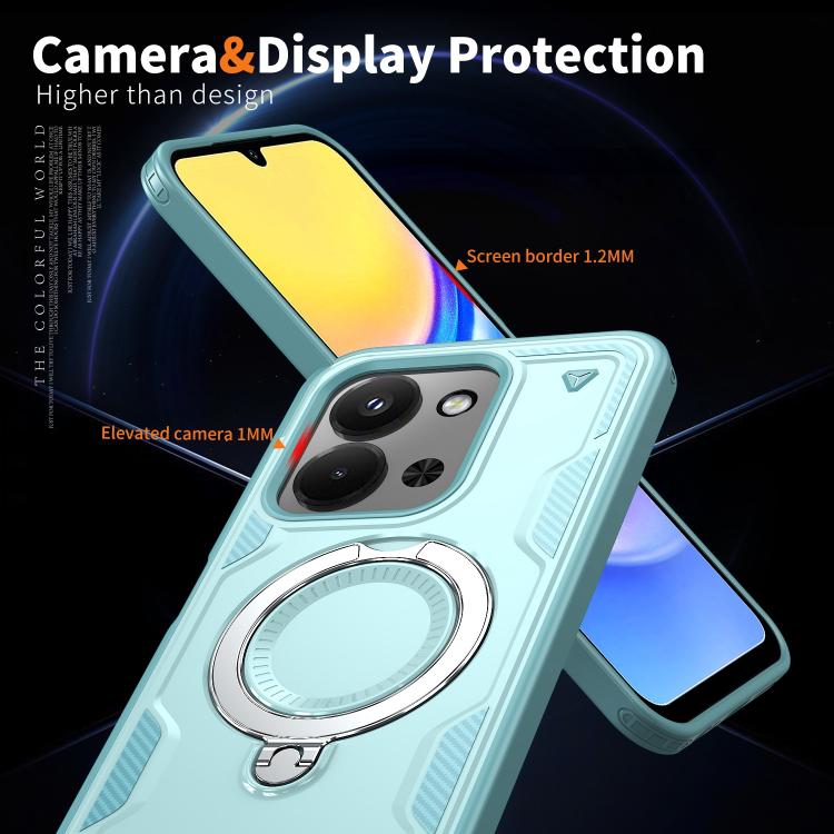 For Redmi 15C 4G / 5G EU 173mm PC Hybrid TPU Armor MagSafe Ring Holder Phone Case