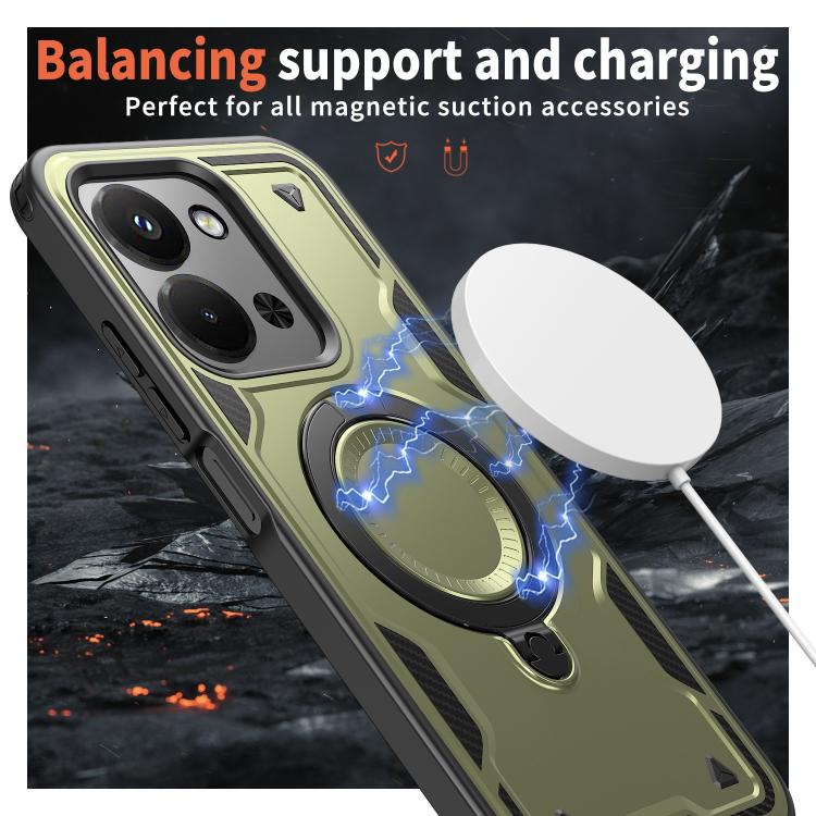 For Redmi 15C 4G / 5G EU 173mm PC Hybrid TPU Armor MagSafe Ring Holder Phone Case