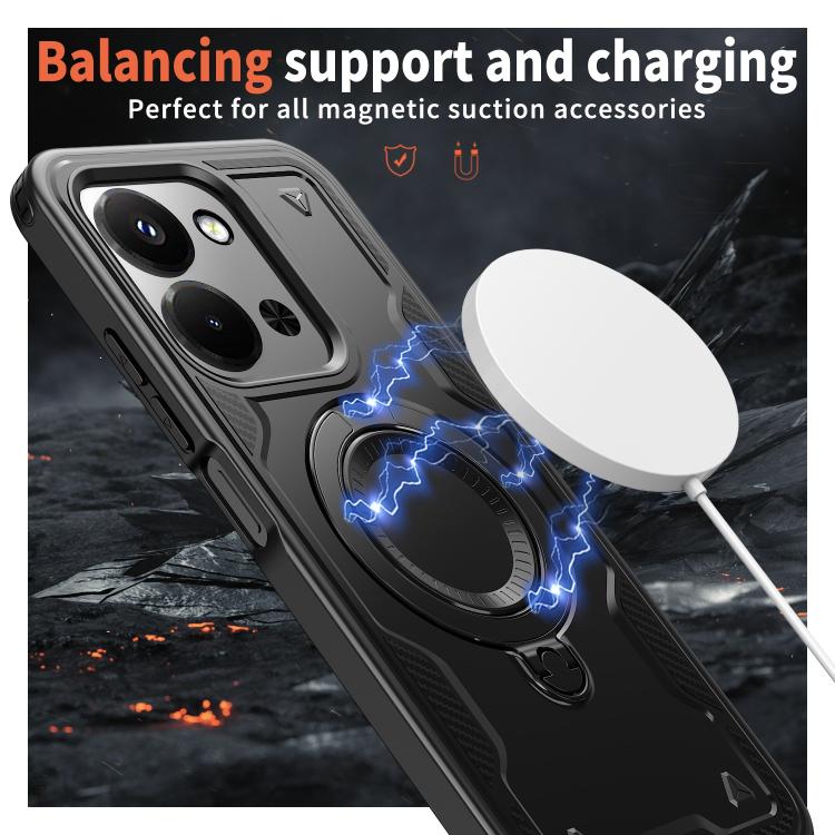 For Redmi 15C 4G / 5G EU 173mm PC Hybrid TPU Armor MagSafe Ring Holder Phone Case