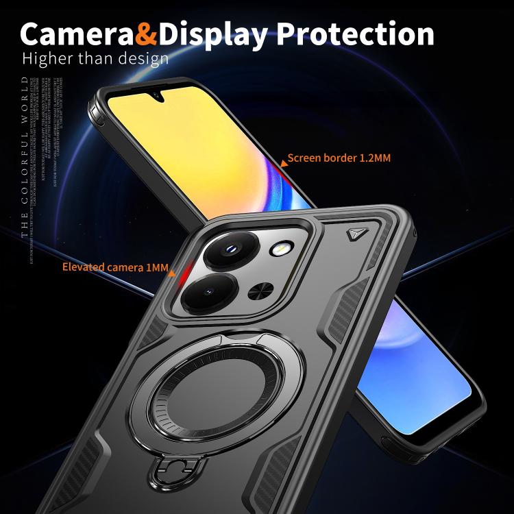 For Redmi 15C 4G / 5G EU 173mm PC Hybrid TPU Armor MagSafe Ring Holder Phone Case