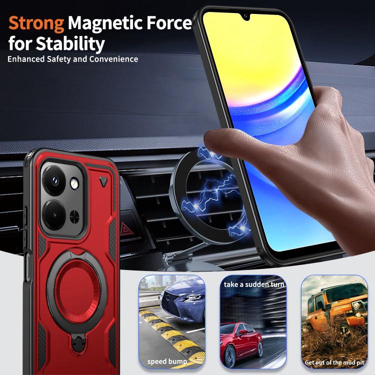For Redmi 15C 4G / 5G EU 173mm PC Hybrid TPU Armor MagSafe Ring Holder Phone Case