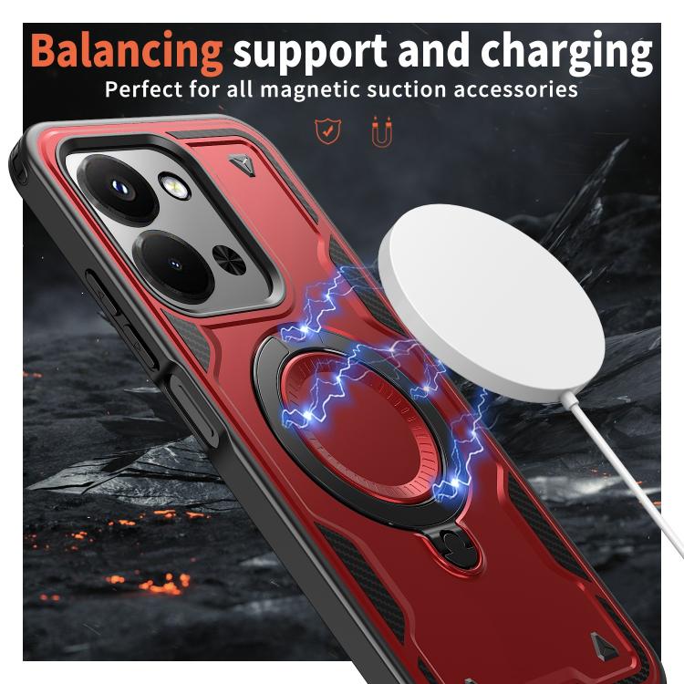 For Redmi 15C 4G / 5G EU 173mm PC Hybrid TPU Armor MagSafe Ring Holder Phone Case