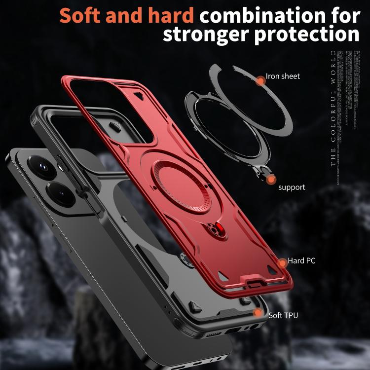 For Redmi 15C 4G / 5G EU 173mm PC Hybrid TPU Armor MagSafe Ring Holder Phone Case