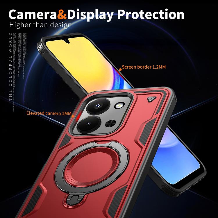 For Redmi 15C 4G / 5G EU 173mm PC Hybrid TPU Armor MagSafe Ring Holder Phone Case