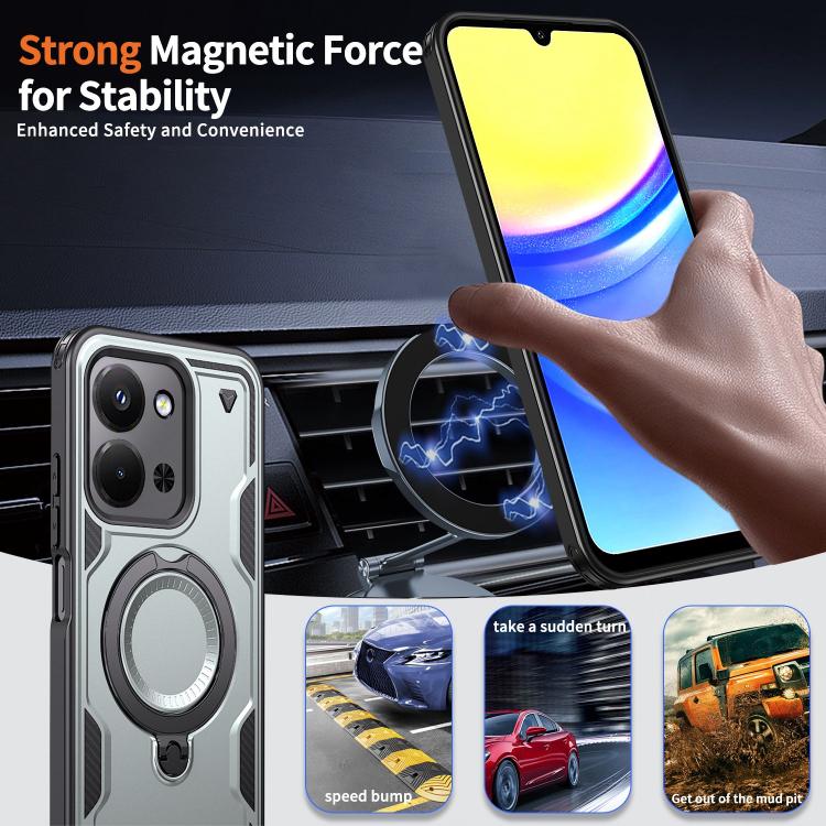 For Redmi 15C 4G / 5G EU 173mm PC Hybrid TPU Armor MagSafe Ring Holder Phone Case