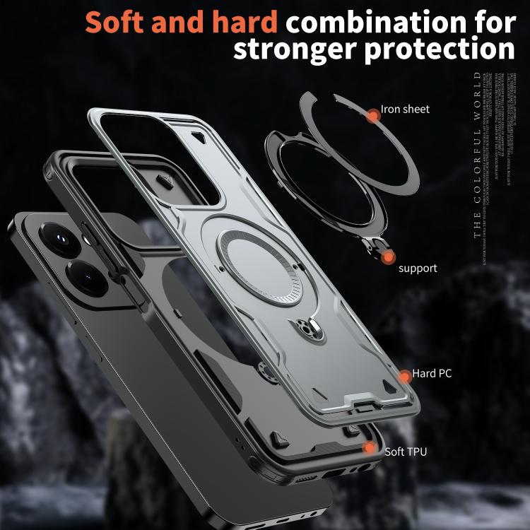 For Redmi 15C 4G / 5G EU 173mm PC Hybrid TPU Armor MagSafe Ring Holder Phone Case