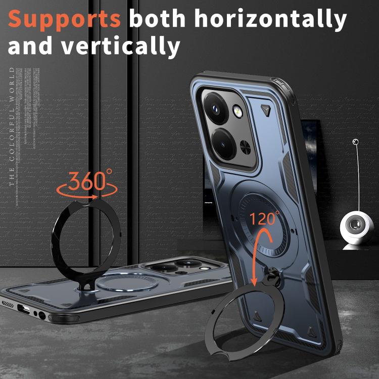 For Redmi 15C 4G / 5G EU 173mm PC Hybrid TPU Armor MagSafe Ring Holder Phone Case
