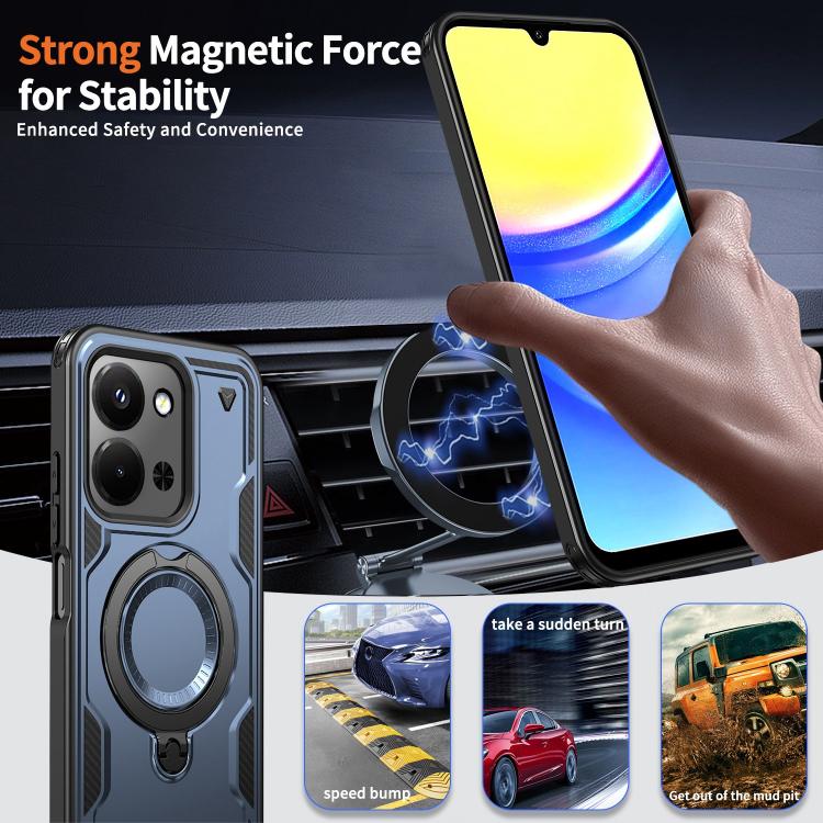 For Redmi 15C 4G / 5G EU 173mm PC Hybrid TPU Armor MagSafe Ring Holder Phone Case