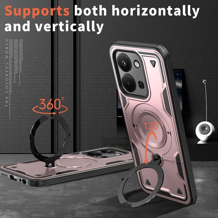 For Redmi 15C 4G / 5G EU 173mm PC Hybrid TPU Armor MagSafe Ring Holder Phone Case