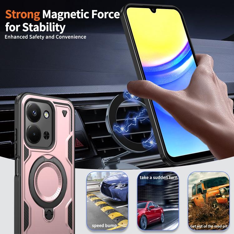 For Redmi 15C 4G / 5G EU 173mm PC Hybrid TPU Armor MagSafe Ring Holder Phone Case