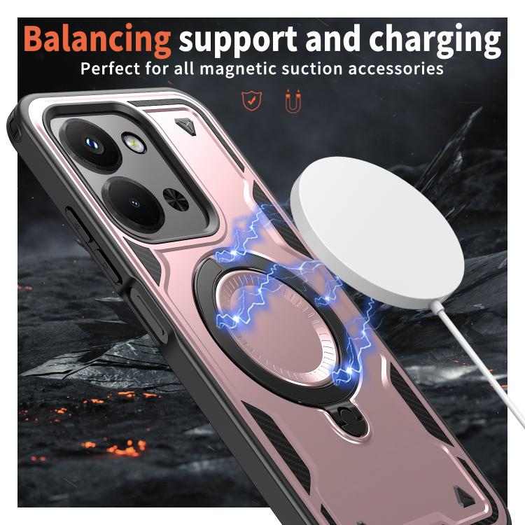 For Redmi 15C 4G / 5G EU 173mm PC Hybrid TPU Armor MagSafe Ring Holder Phone Case