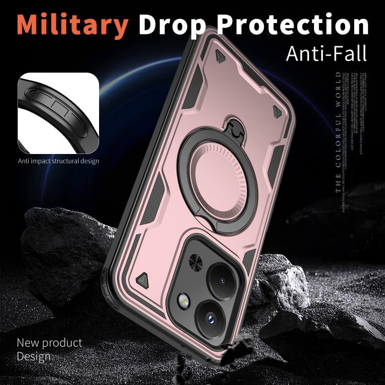 For Redmi 15C 4G / 5G EU 173mm PC Hybrid TPU Armor MagSafe Ring Holder Phone Case
